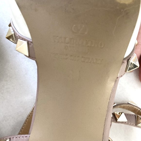 Valentino Garavani Rockstud caged pump ankle strap high heel leather shoes white - Picture 13 of 16